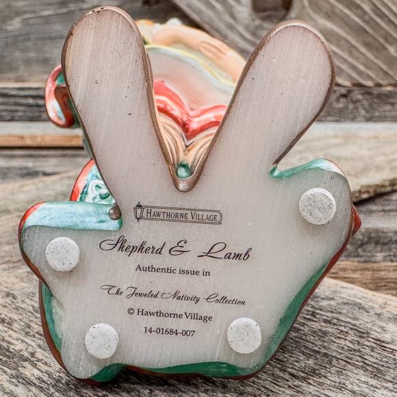 Vintage, Shepherd and Lamb, Hawthorne Village Jeweled Nativity Collection - Picture 6 of 7